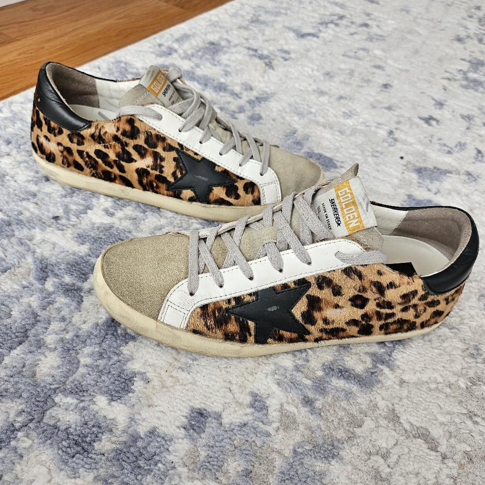 GOLDEN GOOSE Super-Star in leopard print  size 40-Authentic